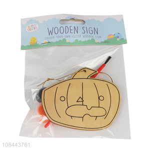 Good wholesale price cute pumpkin sign DIY wooden sign