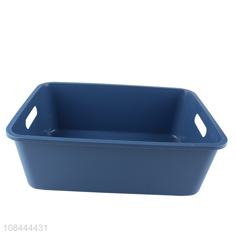 Wholesale multi-use storage bin plastic lidless storage box with handles