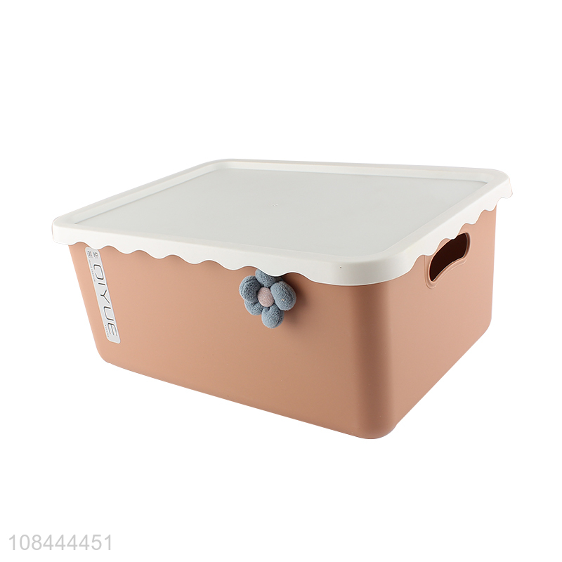 Hot selling stylish plastic storage bin lidded storage box for home office