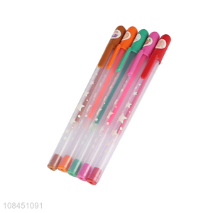 Hot sale school stationery 6pcs colored gel pens for drawing and coloring