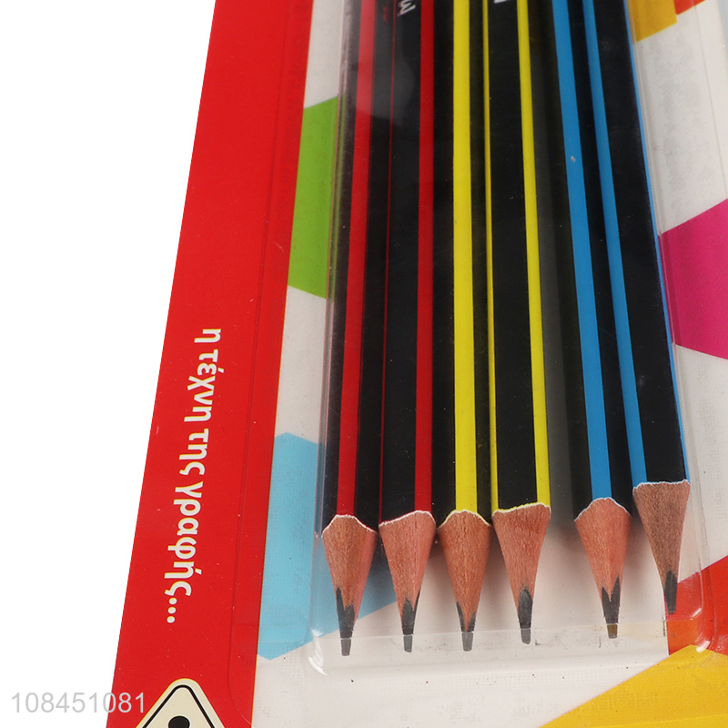 Good quality 6pcs pre-sharpened HB pencils for drawing and sketching