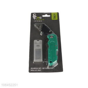 Wholesale folding utility knife zinc alloy art knife pocket box cutter