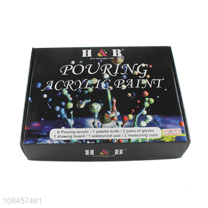 Hot products 6 color fluid acrylic pigment set for sale