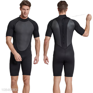 Hot selling 2mm men wetsuit short sleeve neoprene diving suit for winter