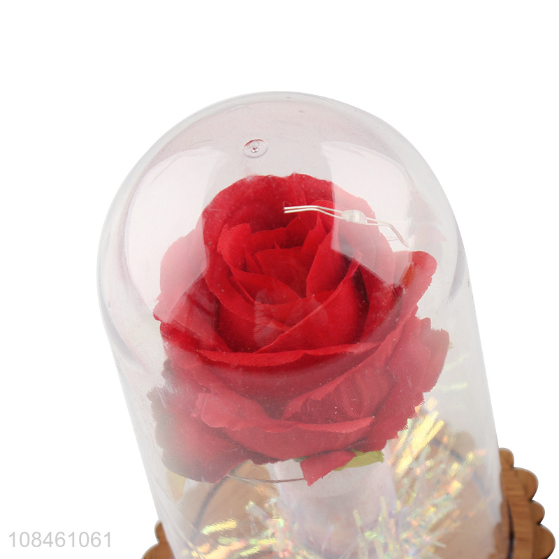 Most popular natural artificial flower fake flower with glass cover