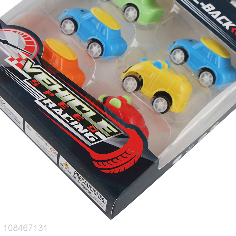 Top selling 6pieces funny pull-back car racing vehicle toys