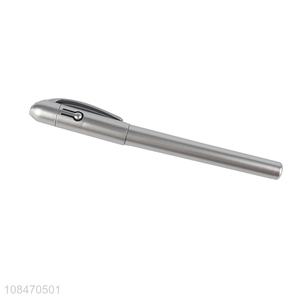 Top quality silver plastic ballpoint pen school office stationery