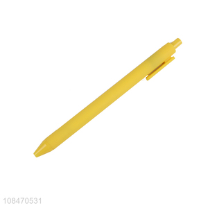 Yiwu market yellow plastic ballpoint pen for school stationery