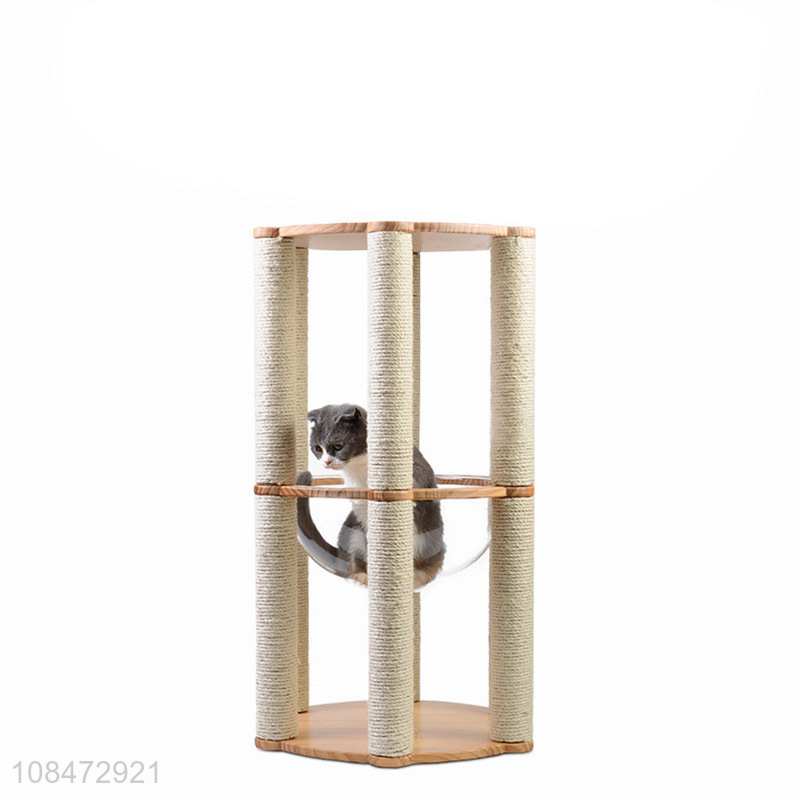 China wholesale cat tree three-layer cat climbing frame
