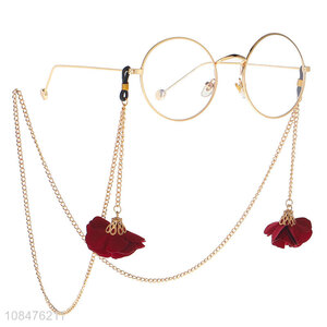 Hot sale temperament rose decorations glasses chain
