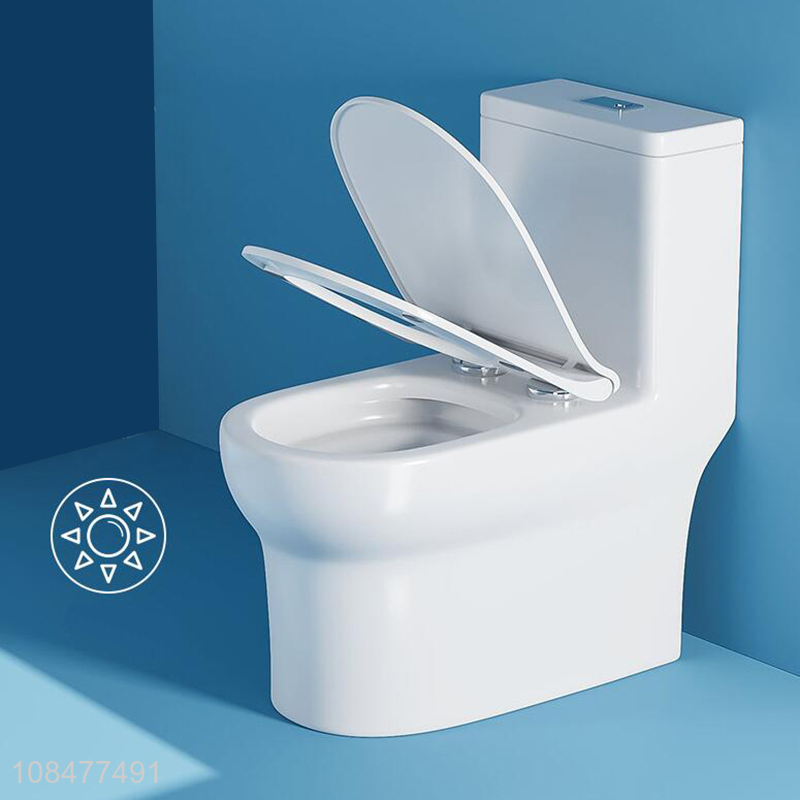 Hot sale 300/400mm 3-4.5L water saving upper-pressing one piece elongated toilet