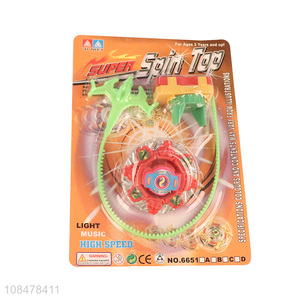 Wholesale kids toy plastic battling game spinning top with launcher