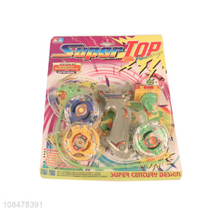 New products kids boys girls plastic toy spinning tops with launcher