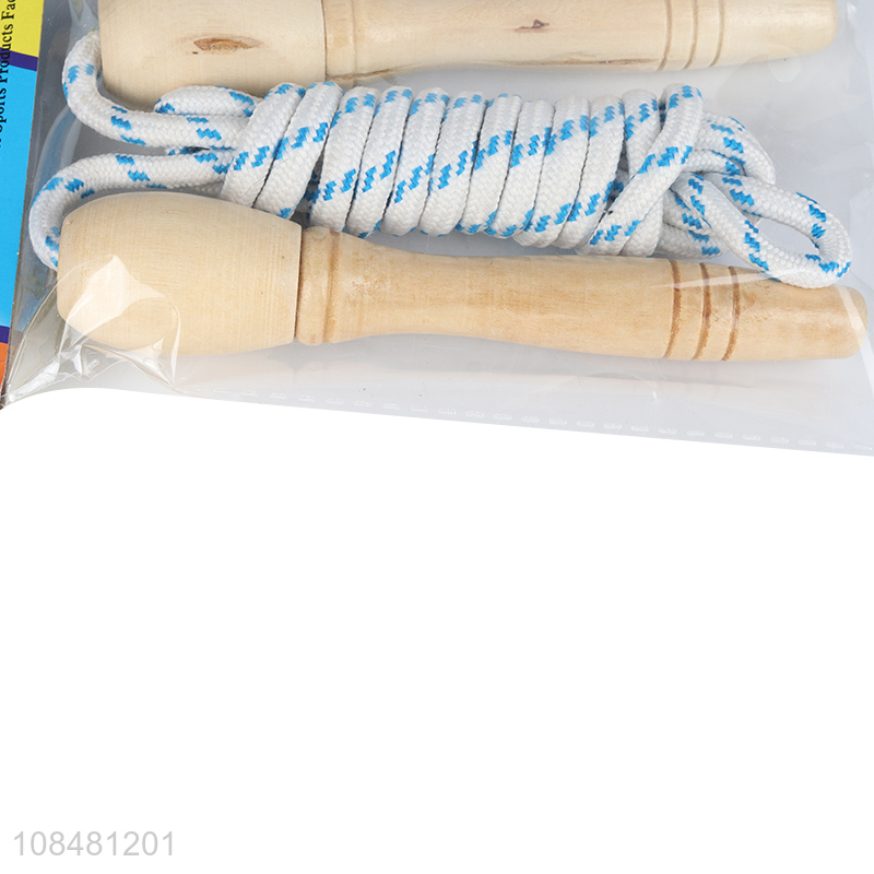 Wholesale from china durable exercise jump rope with wooden handle