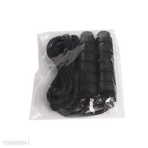 Hot products black durable fitness training jumping rope