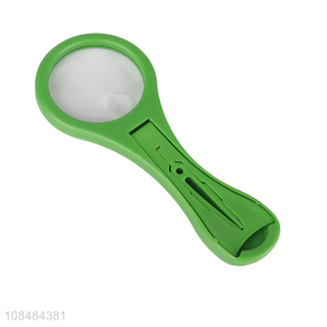 Good quality green plastic handle reading view magnifying glass