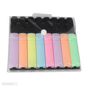 Hot selling 8 pieces pastel color quick drying highlighter pens