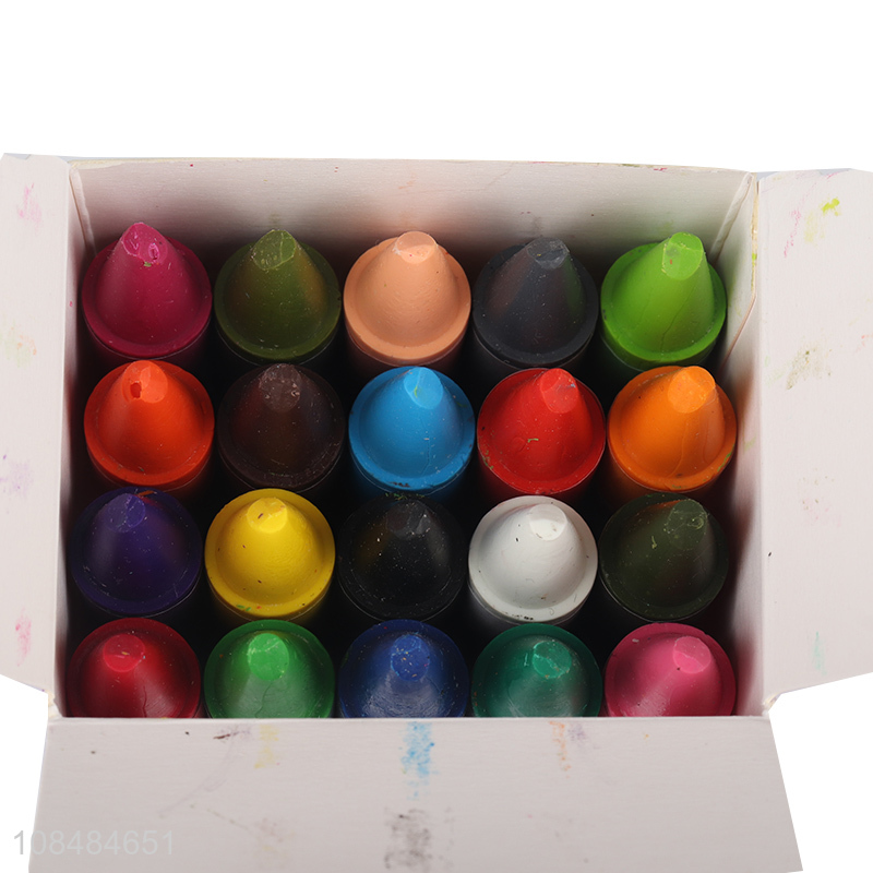 Factory price 20 pieces wax crayons for kids toddlers drawing