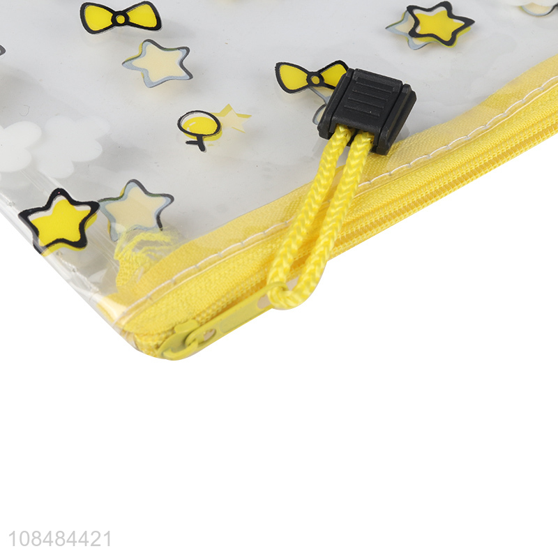 Wholesale zippered waterproof pvc file bag pvc file pouch for storage