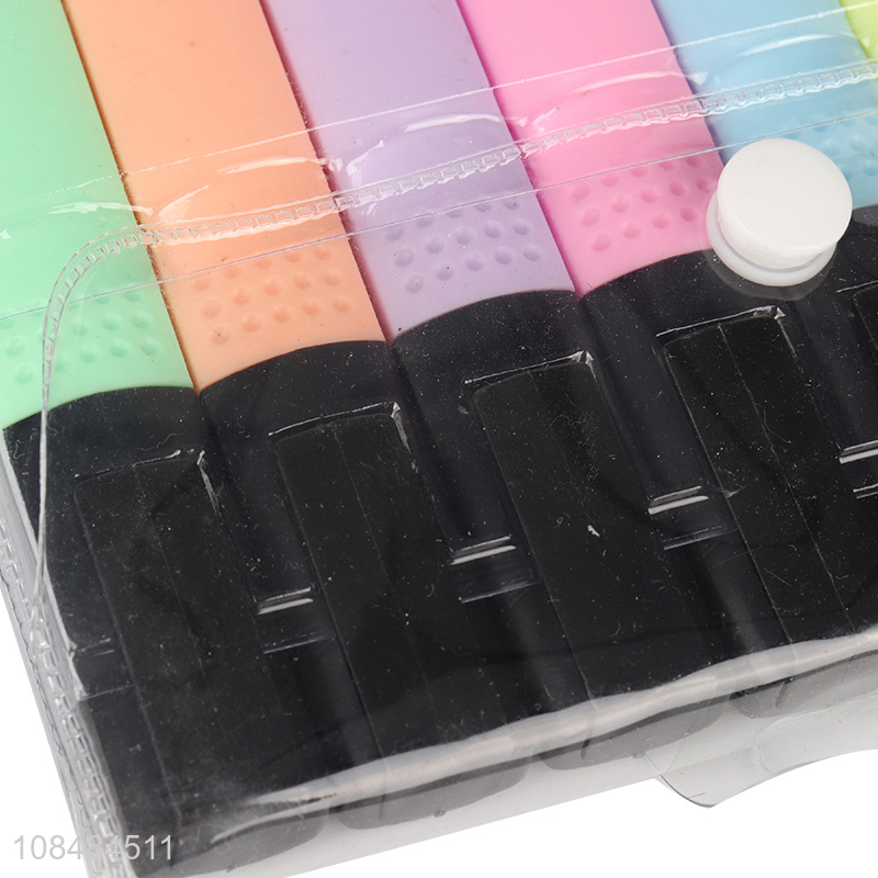 Hot selling 8 pieces pastel color quick drying highlighter pens