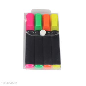Wholesale 4 pieces fluorescent ink highlighters for office school