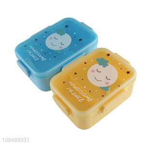 Yiwu market 2compartment plastic lunch box with spoon
