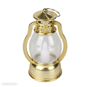 Good quality luxury vintage gold led lantern plastic led candle for decor