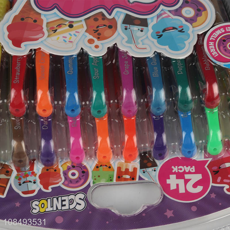 China wholesale 24pcs paint pen candy scented gel pen set