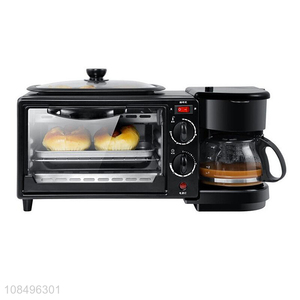 Wholesale 3-in-1 breakfast machine mini drip coffee machine toaster oven frying pan