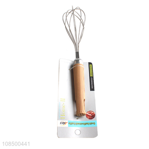 Factory price stainless steel egg beater with non-slip handle for baking
