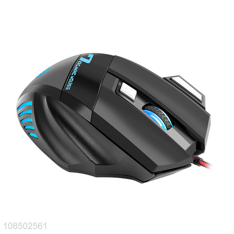 Factory price large 7 buttons RGB marquee effect light wired gaming mouse