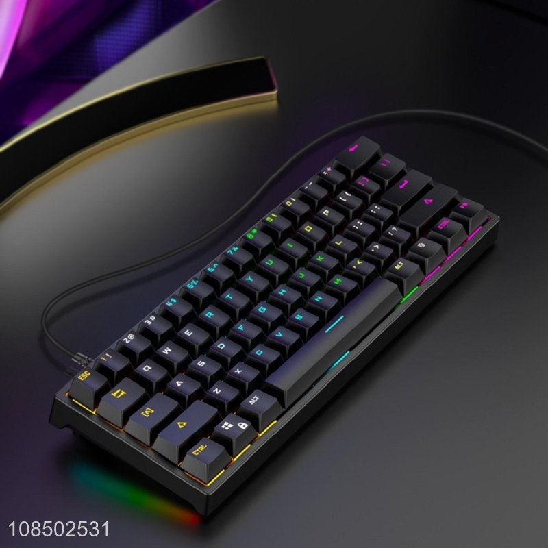 Wholesale 61 keys RGB backlight waterproof gaming mechanical keyboard