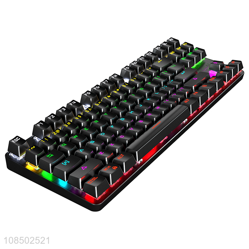 Wholesale 87 keys RGB backlit wired waterproof gaming mechanical keyboard