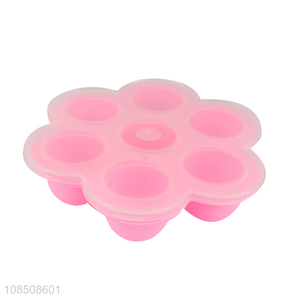 Factory supply 7-cavity silicone ice tray with lid for baby food