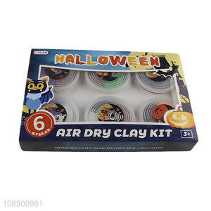 Popular design 6 styles air-dry Halloween clay kit for kids age 3+