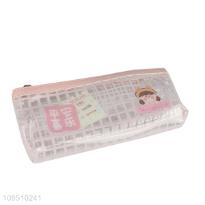 Hot selling stationery waterproof pvc pencil bag for kids girls
