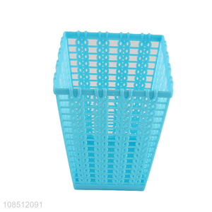 Yiwu market blue plastic tabletop waste bin storage basket for sale