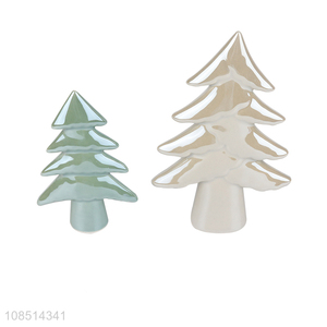 Wholesale ceramic Christmas tree figurines indoor outdoor decorations
