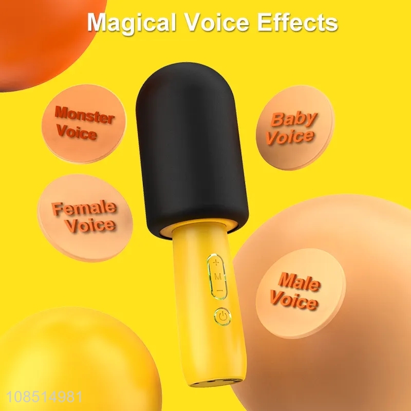 New design magical voice change karaoke wireless microphone with speaker