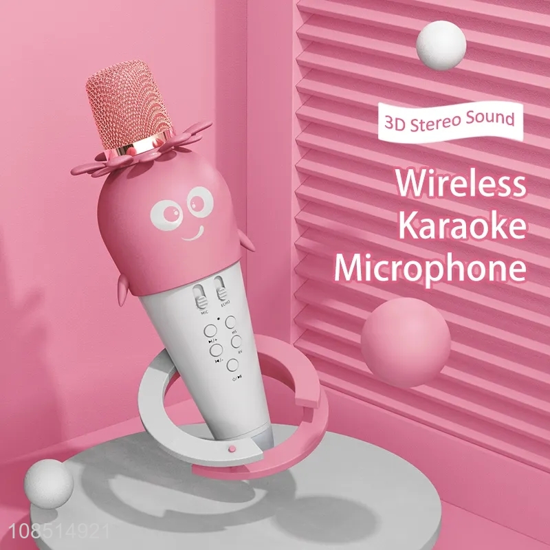 New product 2 in 1 portable wireless karaoke microphone and speaker for kids
