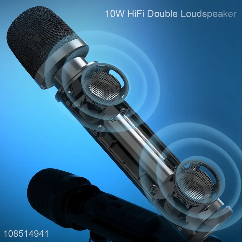 Factory supply portable handheld wireless karaoke home microphone and speaker