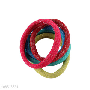 High quality 6pcs/set seamless metallic yarn blended hair bands