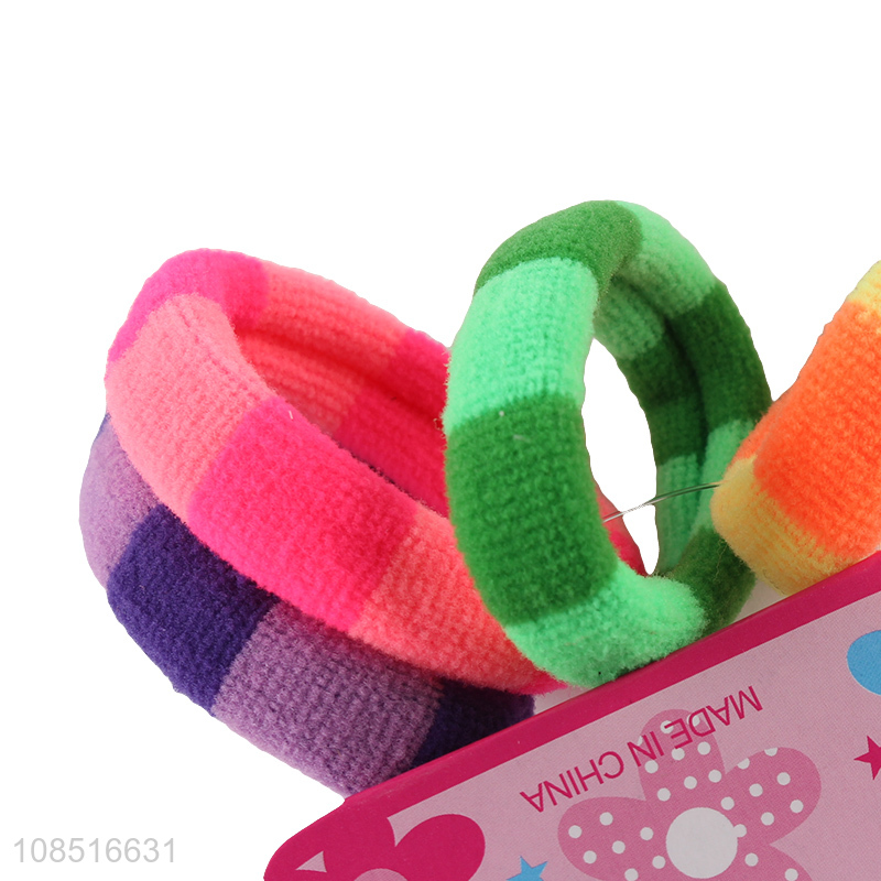 Wholesale 4pcs/set bi-colour hair bands terry cloth hair rings