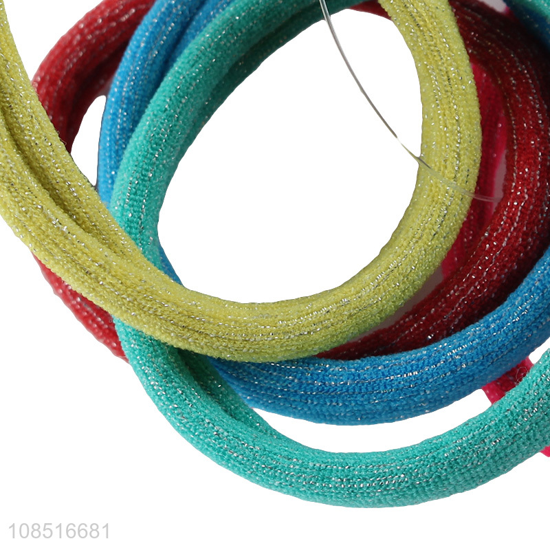 High quality 6pcs/set seamless metallic yarn blended hair bands