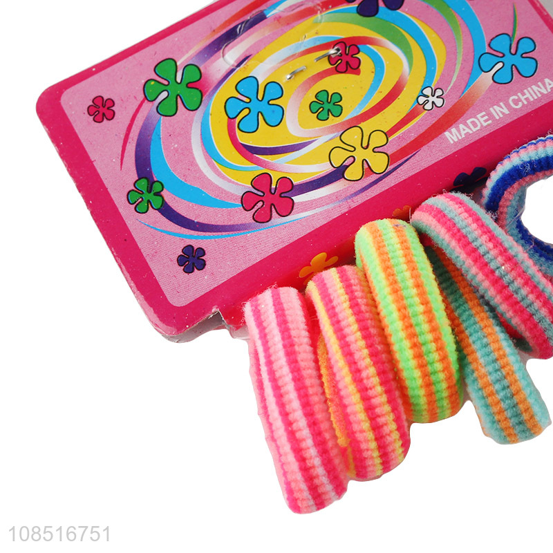 Factory price 6pcs/set colrful elastic hair ties ponytail holders