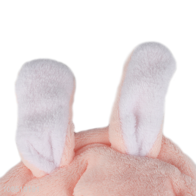 Wholesale bunny ears makeup headband fleece shower headwraps
