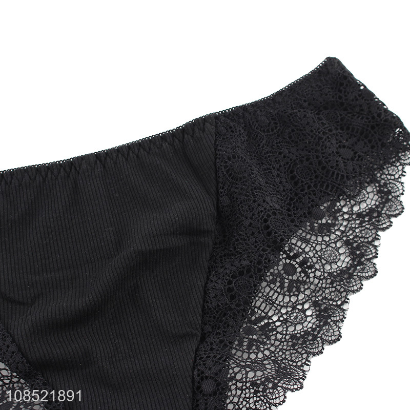 Hot sale breathable cotton brief lace panties for women girls