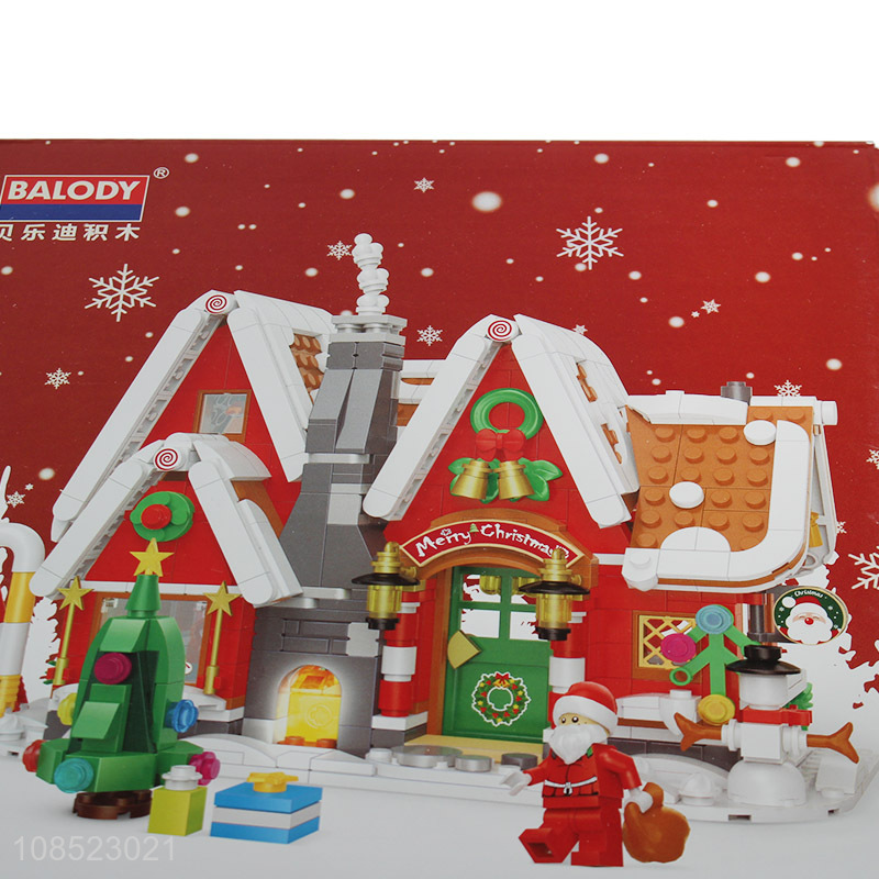 Hot selling Christmas house building block toys Christmas decorations