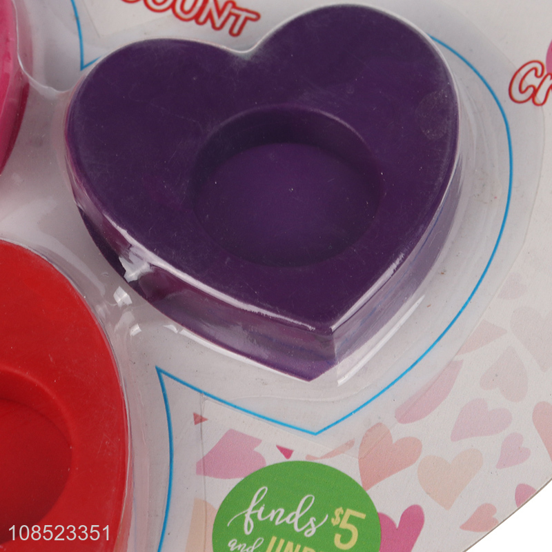 China wholesale heart shape 3pieces crayon for painting