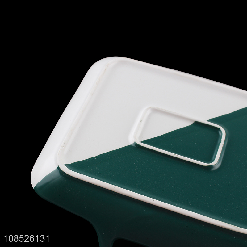 High quality microwavable safe double ears ceramic baking dish